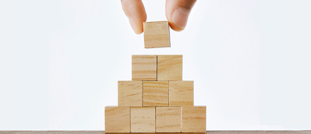 wooden block pyramid